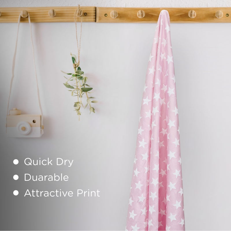 Nuluv Soft Cotton Pink Star Hooded Towel for Girls - Image 3